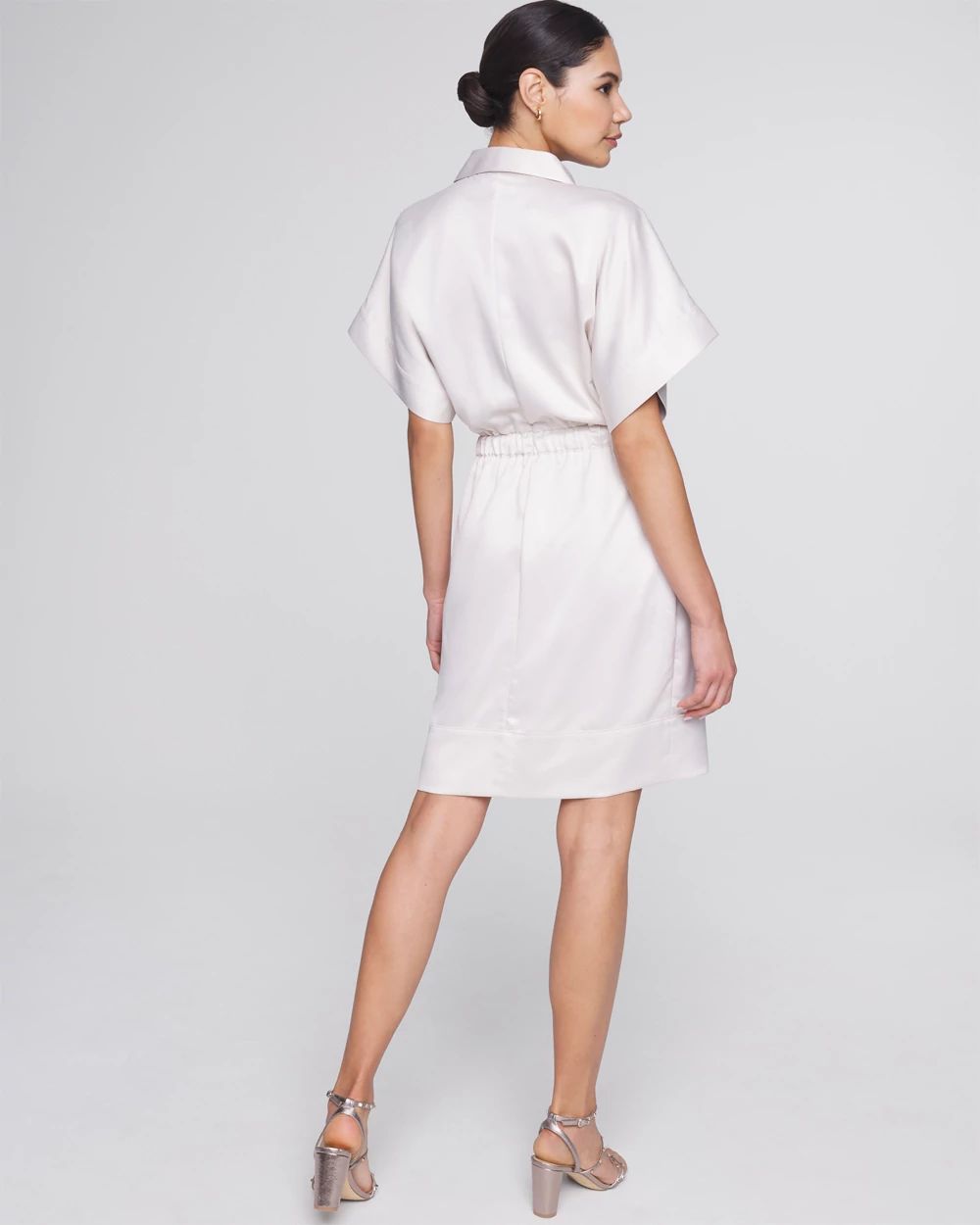White utility shirt dress deals